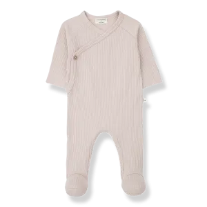 1  In The Family - Kimono Footie - Dusty Pink