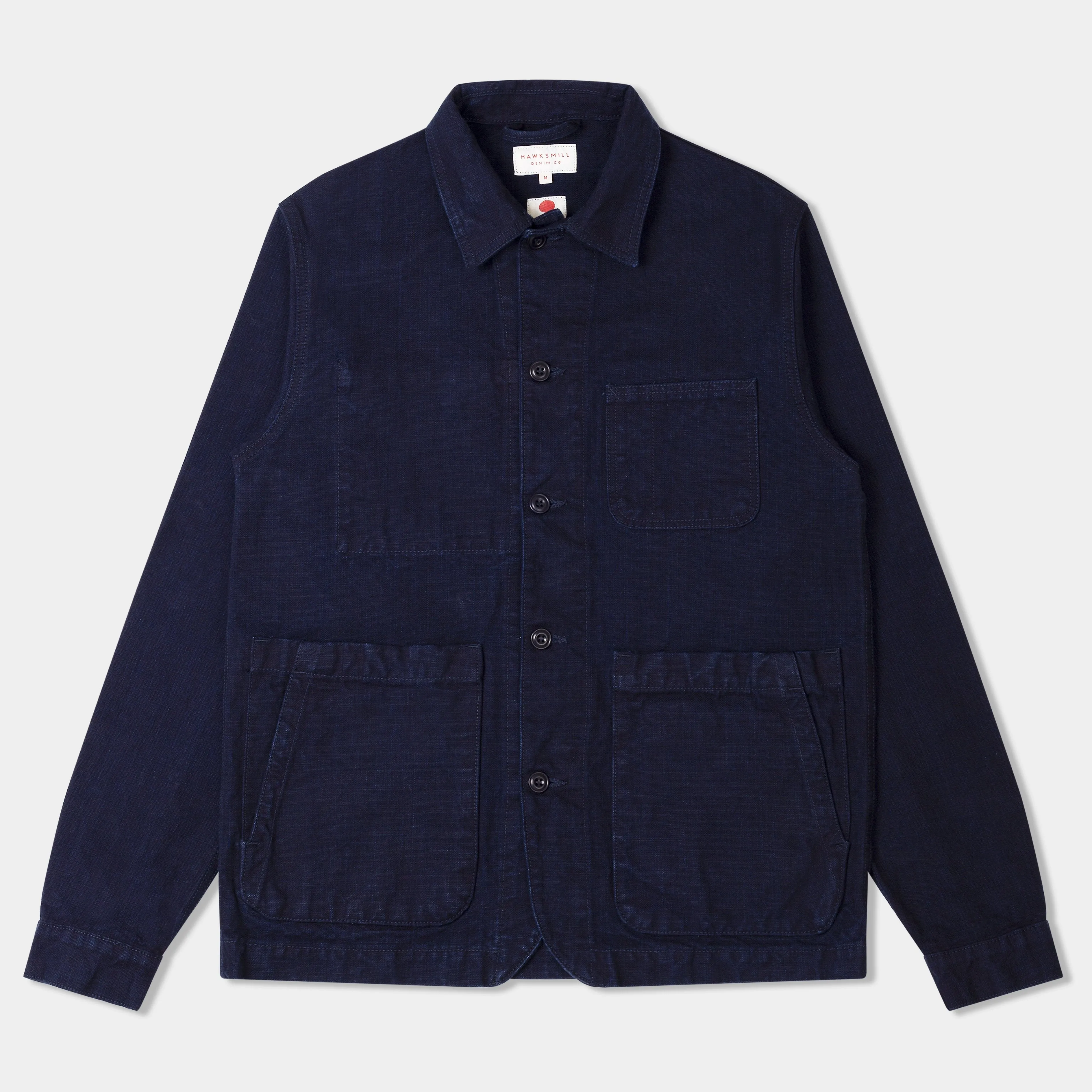 14.5oz Japanese Heavy Slub Cotton Canvas Utility Jacket Mk II Navy (Indigo)