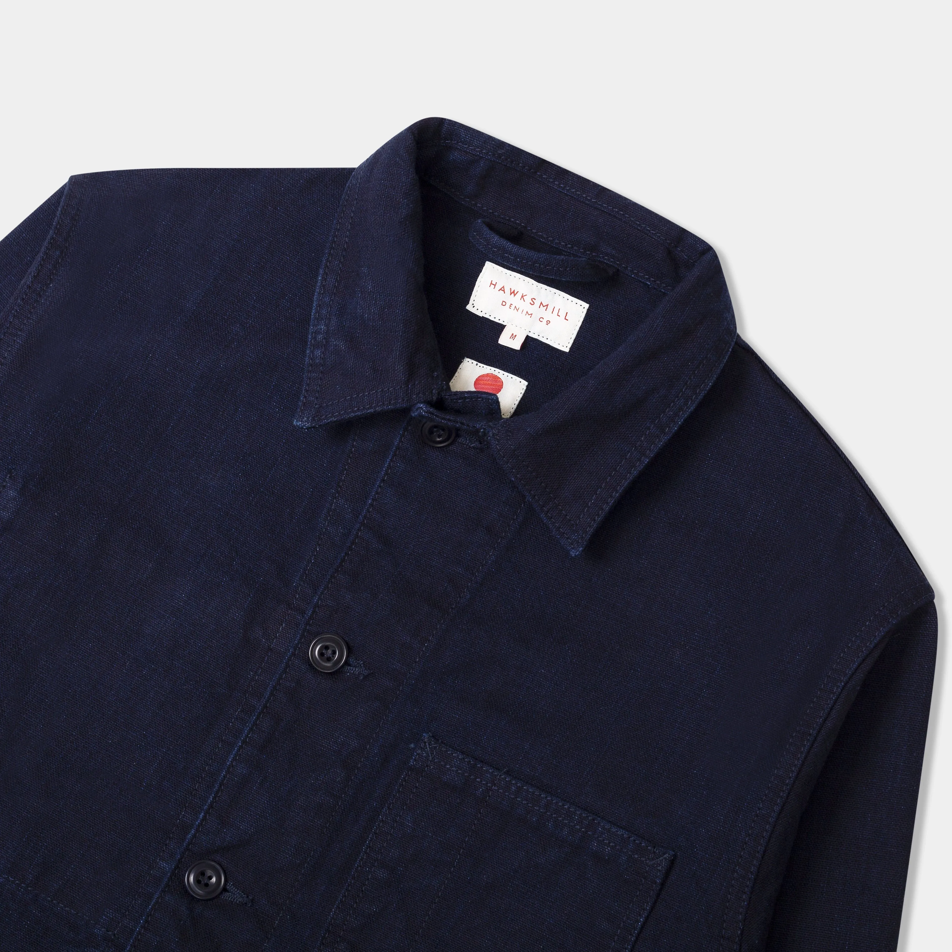 14.5oz Japanese Heavy Slub Cotton Canvas Utility Jacket Mk II Navy (Indigo)