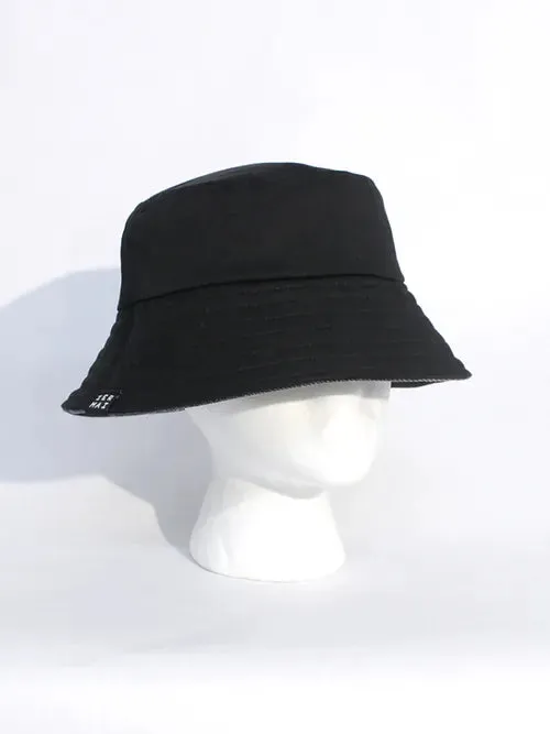 1ER MAI - Reversible bucket hat in black grey jeans patchwork/black