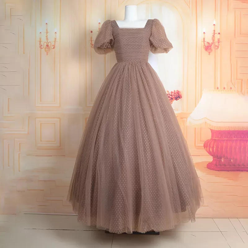 2022 New Design Puff Sleeve Dot Puffy Birthday Party Elegant Princess Event Prom Dress