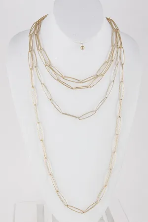 4 Layer Golden Rope Chain Necklace Set