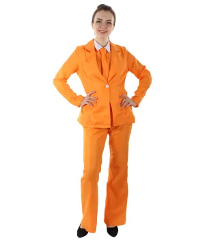 Adult Women's EXCLUSIVE! Deluxe Singer Summer Party Suit Costume | Orange Cosplay Costume