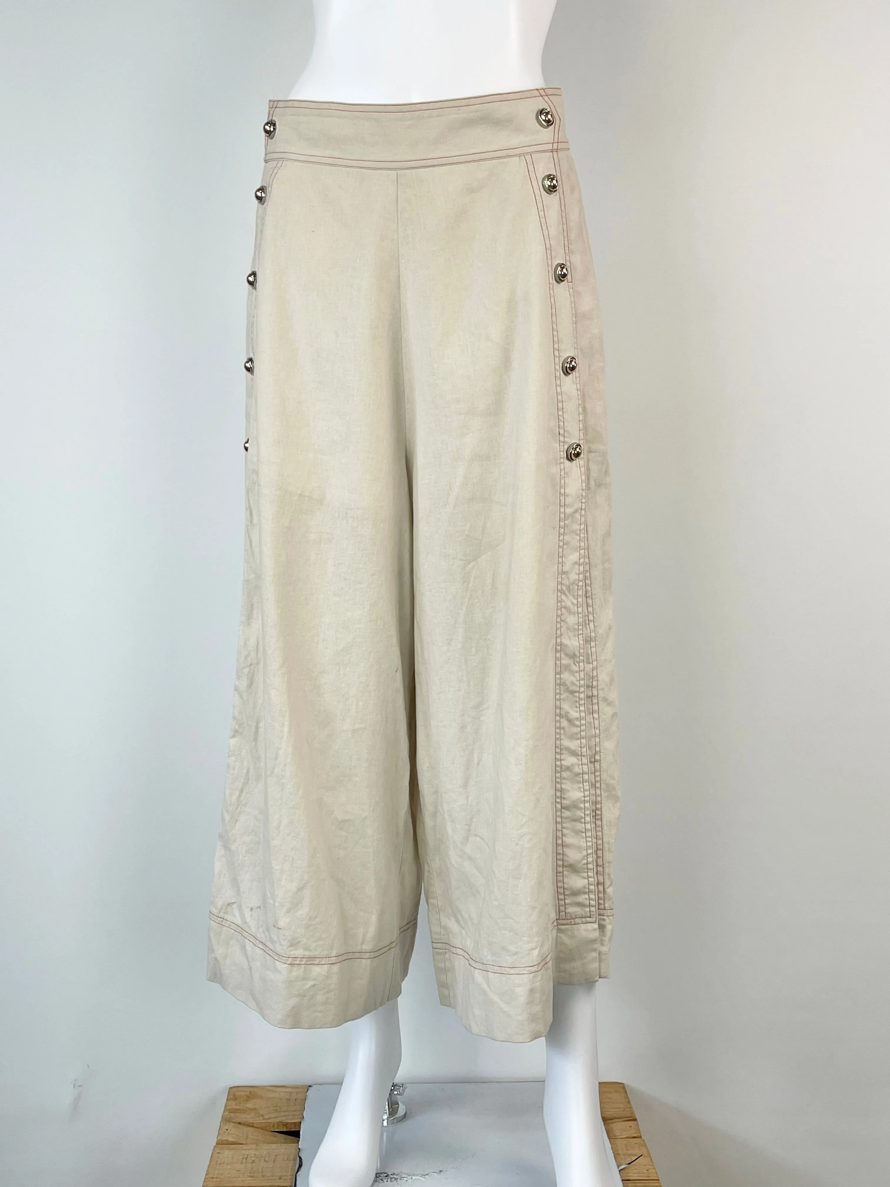 Alice McCall Beige Linen-Blend 'Lost' Culottes - AU12