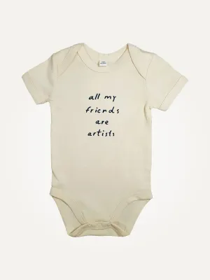 All my friends are artists romper offwhite organic cotton