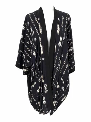 Aluma Women's black/white Open Front Abstract Size One Size Kimono