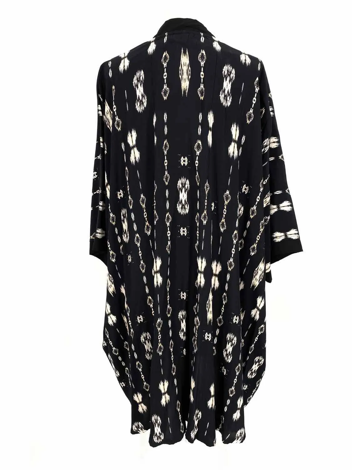 Aluma Women's black/white Open Front Abstract Size One Size Kimono