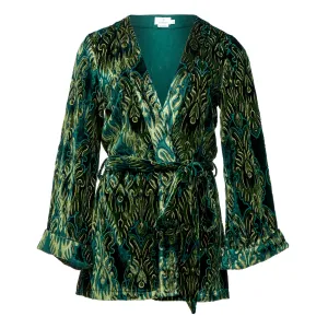 Andromeda Devore Kimono Green & Gold