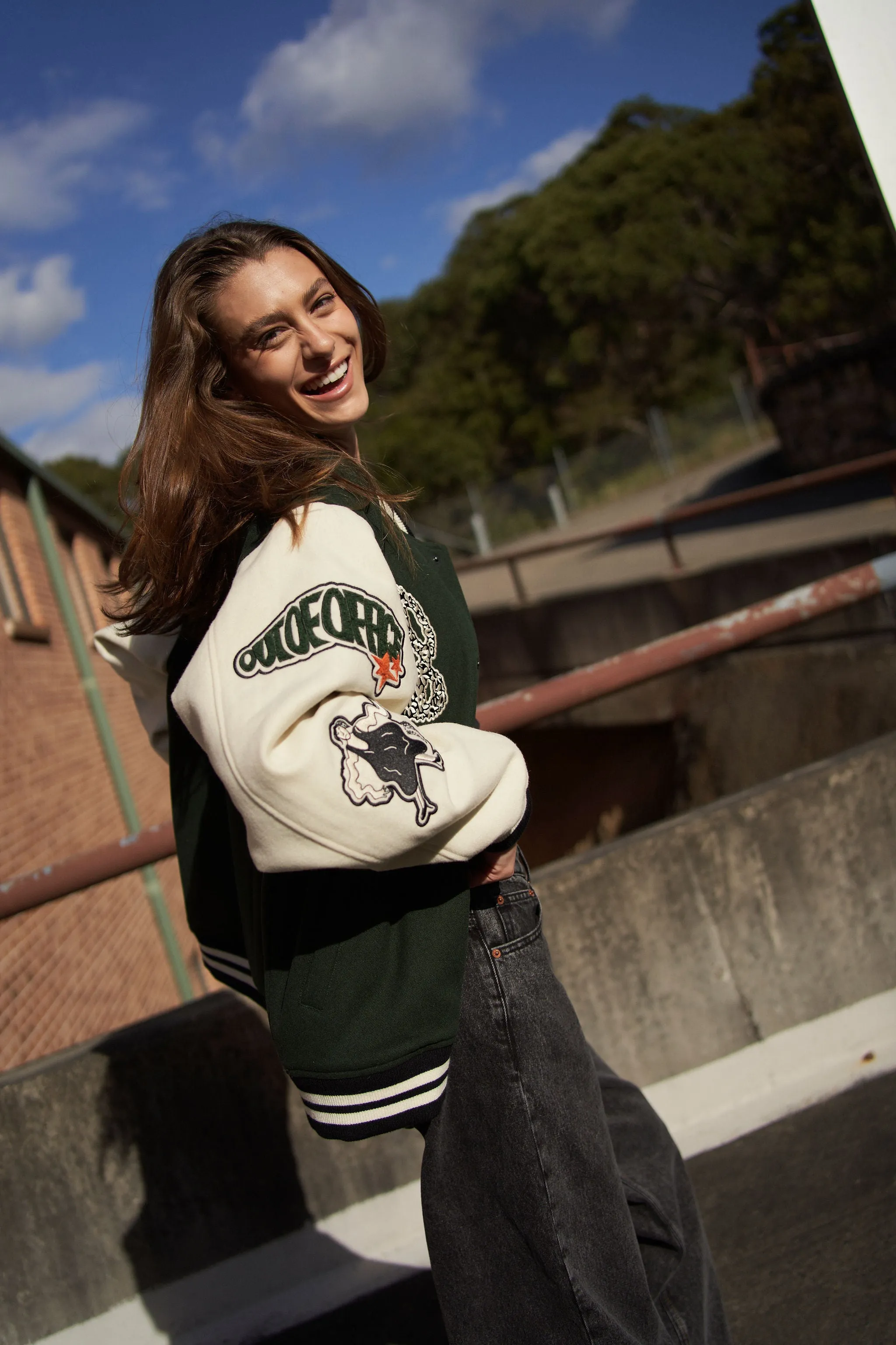 Annivarsity Jacket - Green Patched