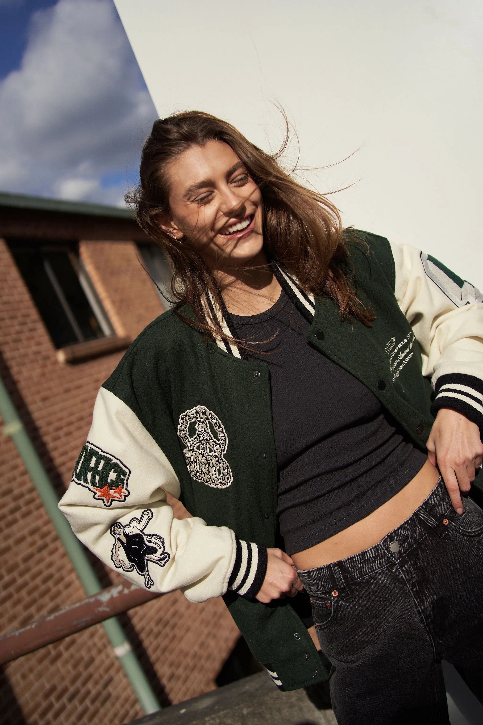 Annivarsity Jacket - Green Patched