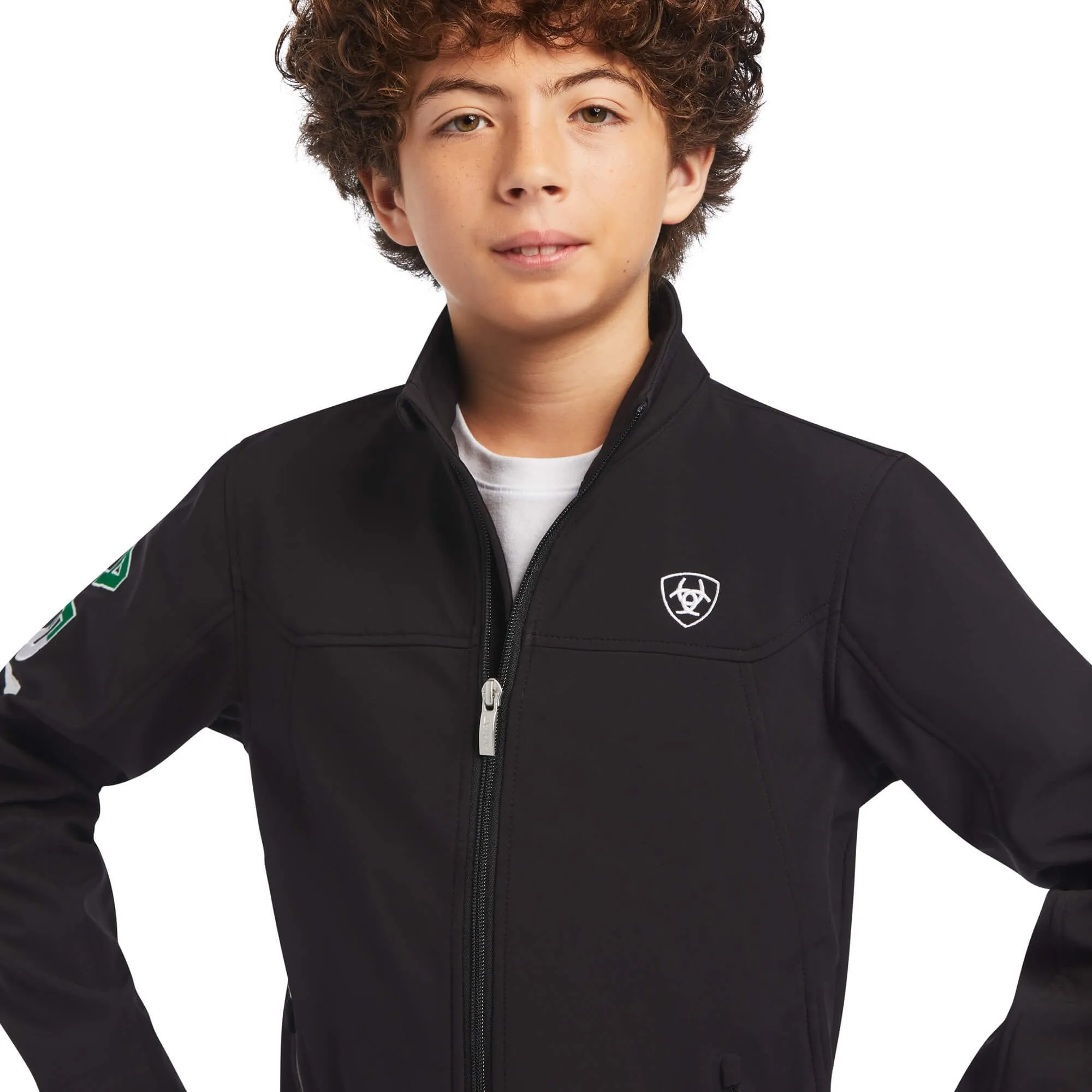 Ariat Youth New Team Softshell Mexico Water Resistant Jacket, Black