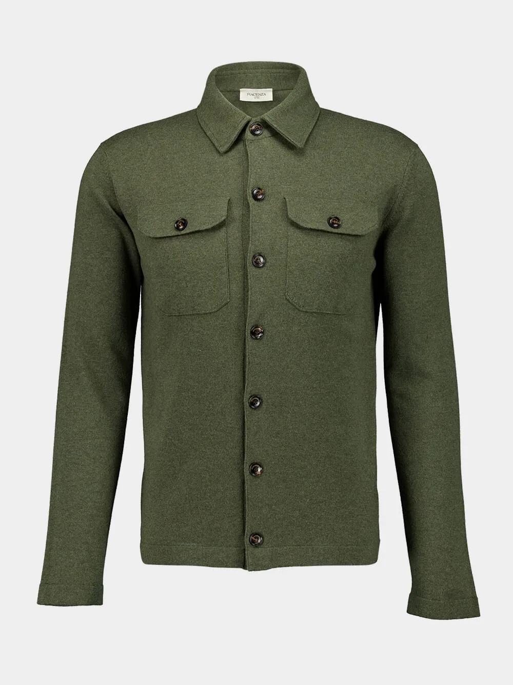 Army Green Cashmere Shirt Jacket