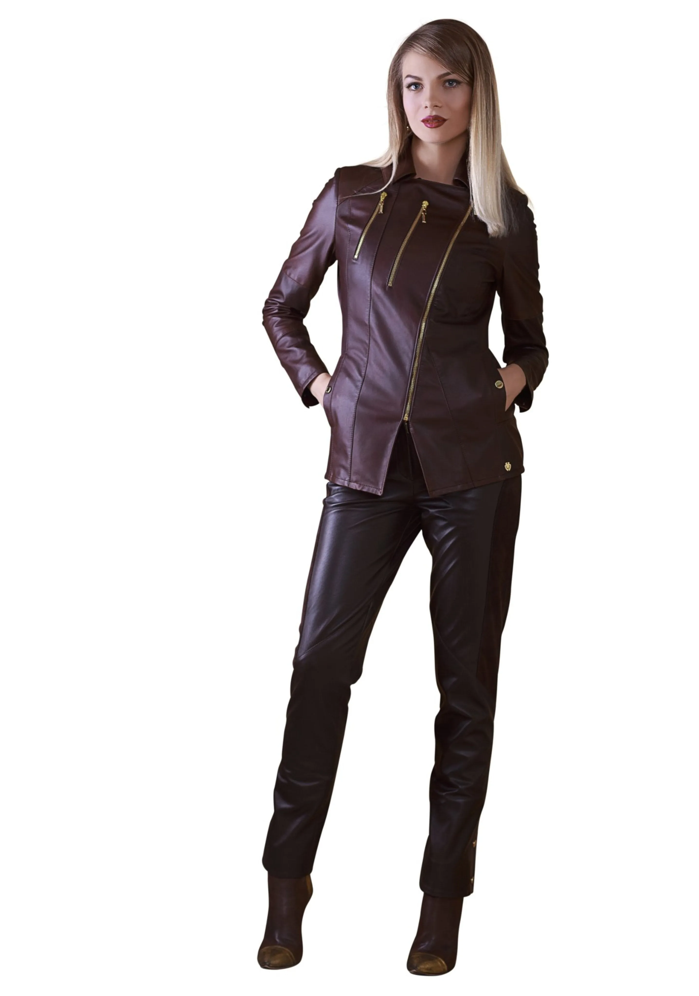 Asymmetric Reindeer Leather Long Jacket -  Limited Edition