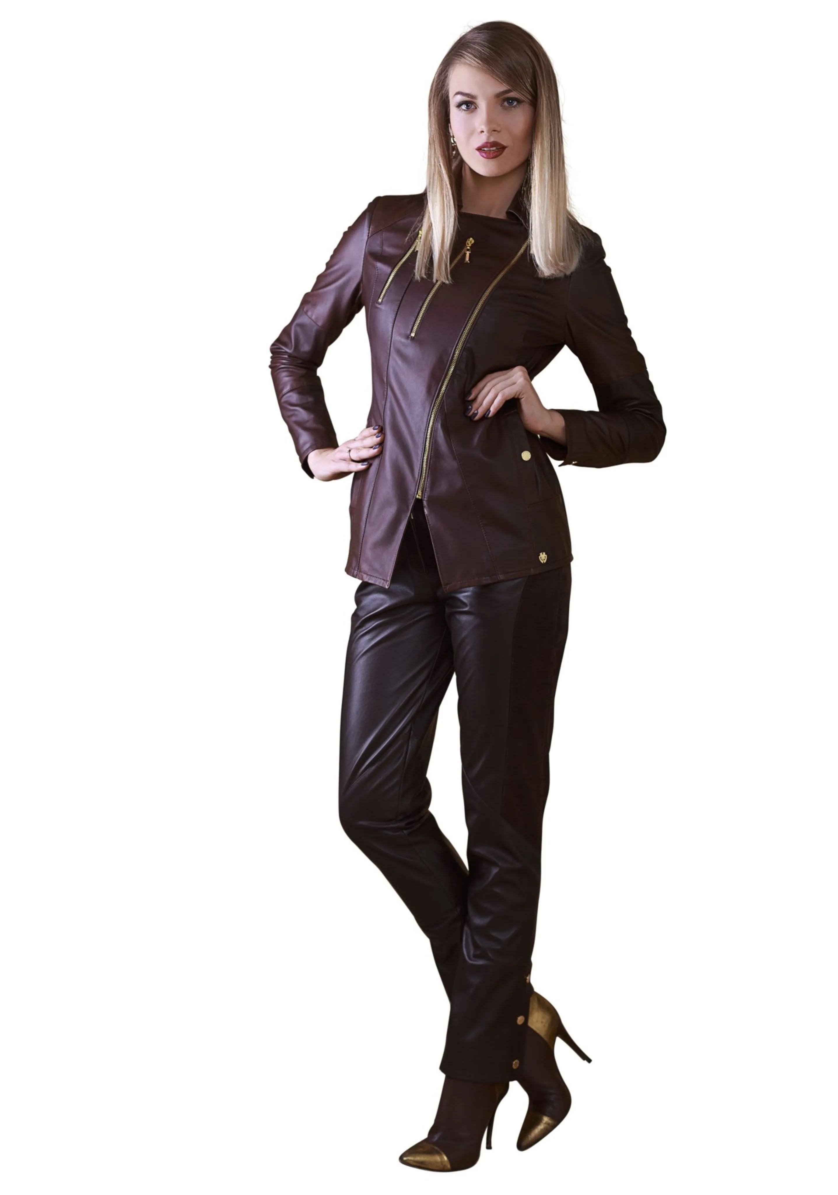 Asymmetric Reindeer Leather Long Jacket -  Limited Edition