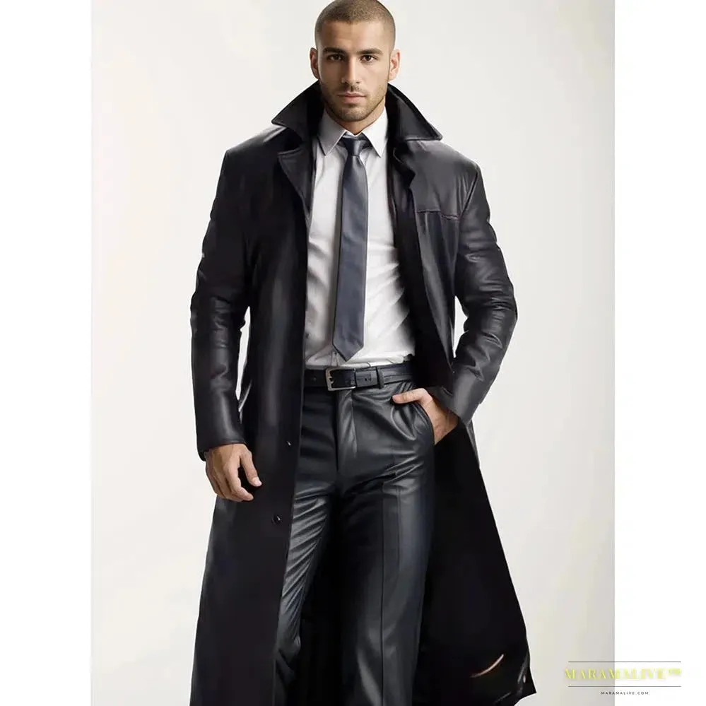 Autumn Exclusive: Stunning Men's Solid Color Leather Jacket - Vibrant Fashion Appeal