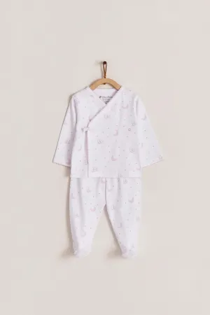 Babycottons Gustav In The Sky Kimono Set Pink & White