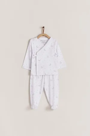 Babycottons Gustav In The Sky Kimono Set White & Light Blue