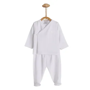 Babycottons Logo Kimono Set White