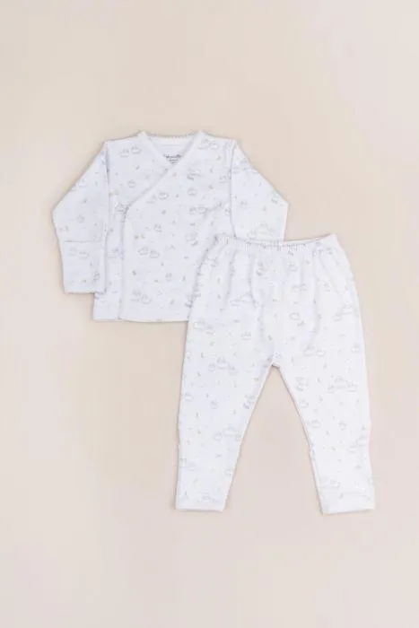 Babycottons My Fluffy Sheep Kimono Top & Convertible Pants Set Grey