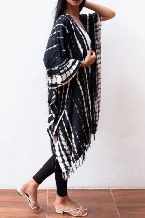 Bali Shibori - Black Kimono Duster