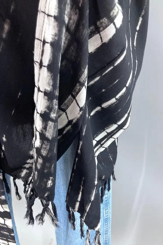 Bali Shibori - Black Kimono Duster