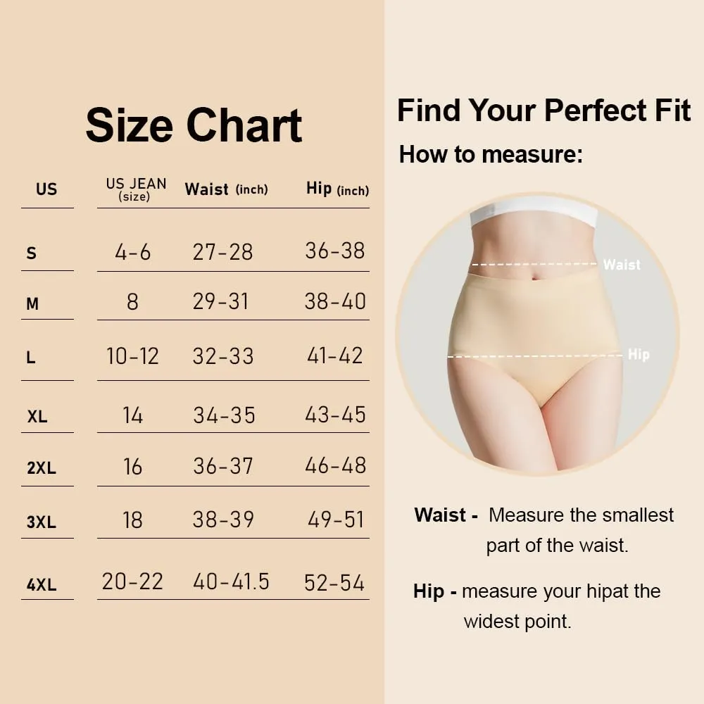 BATTEWA Incontinence Underwear for Women, Leak Proof Underwear Seamless Washable, High Absorbency Panties, Bladder Leak Underwear Protective Briefs 50ml,Beige,Large