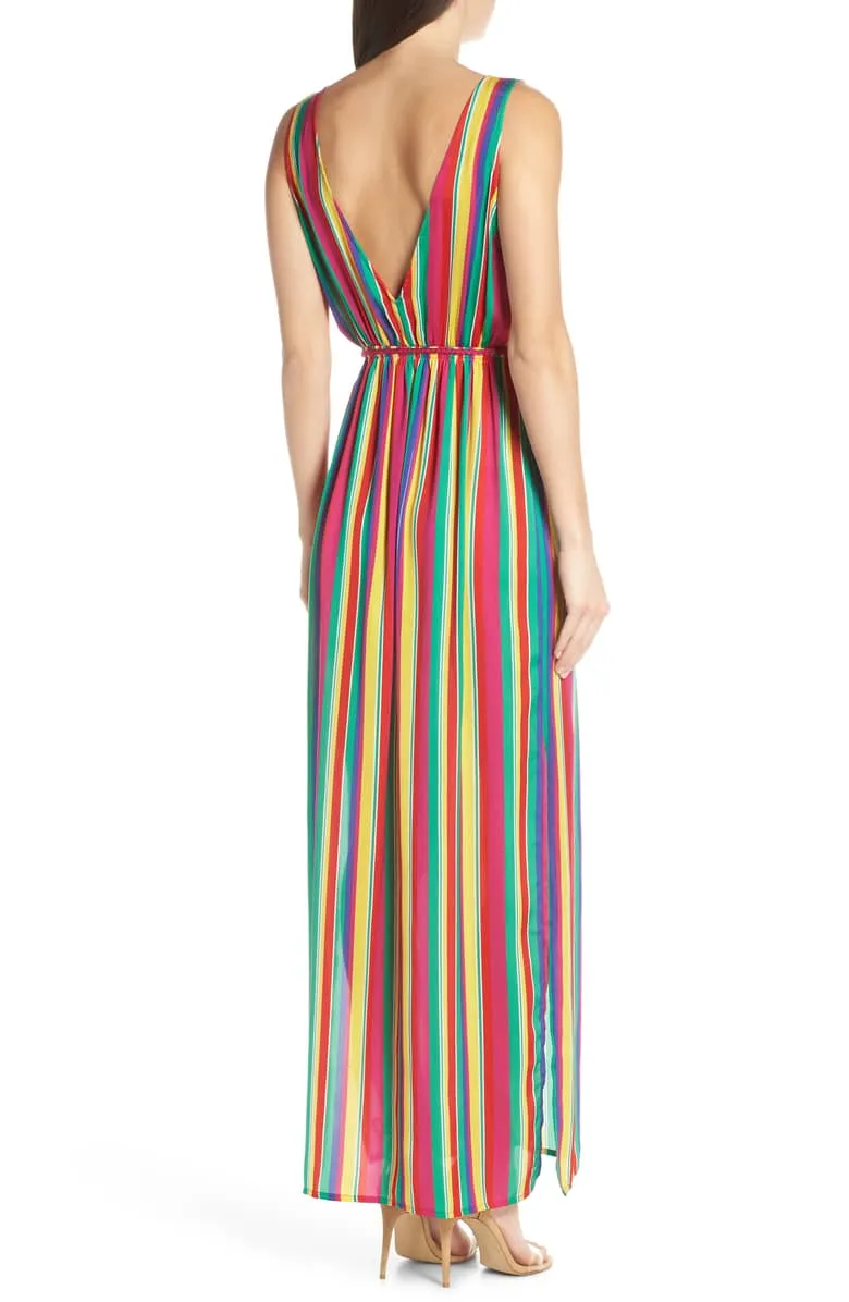 BB DAKOTA: IN THE RAINBOWS STRIPE MAXI DRESS