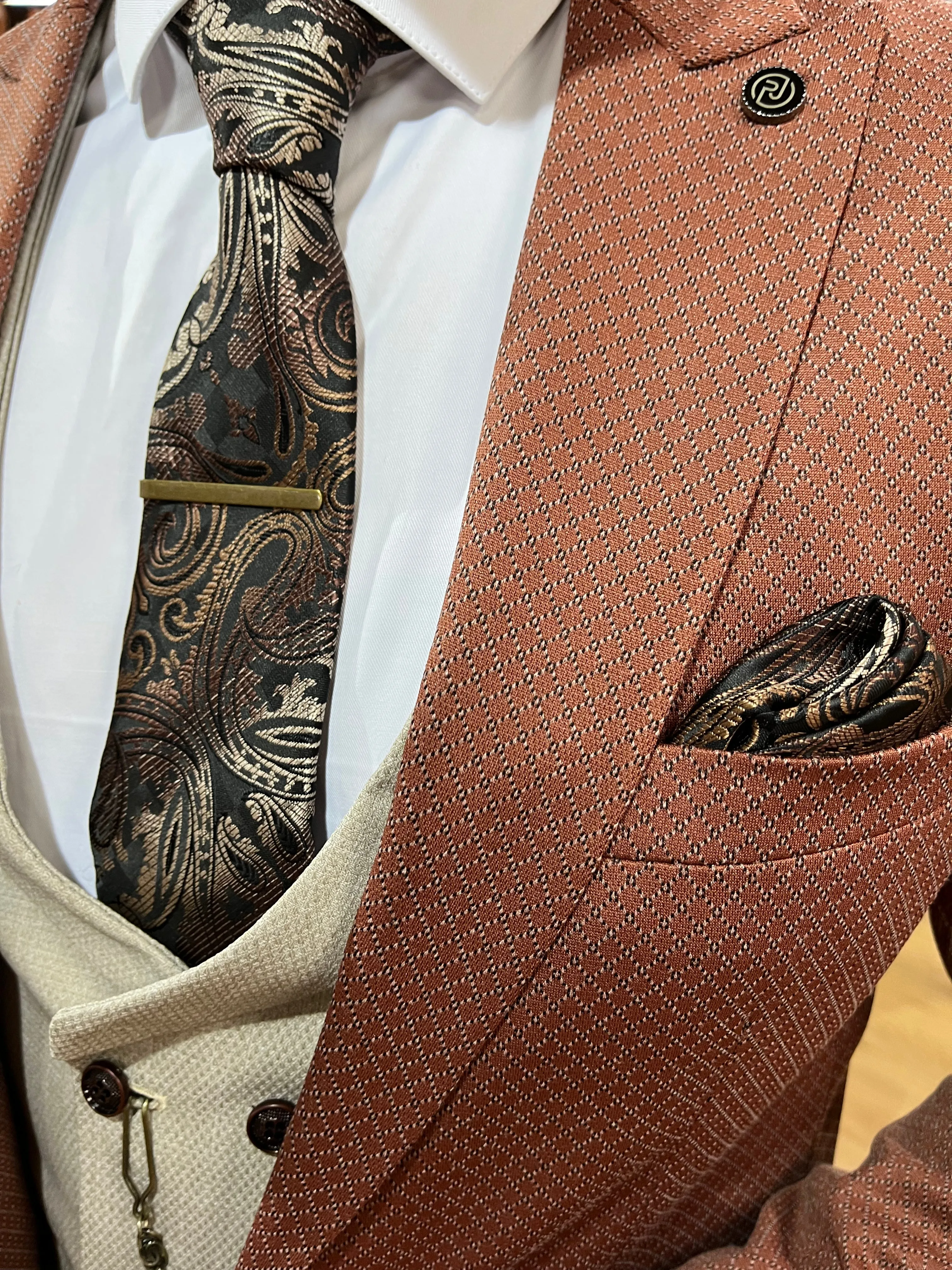 Bergkamp - Terracotta 3 Piece Suit