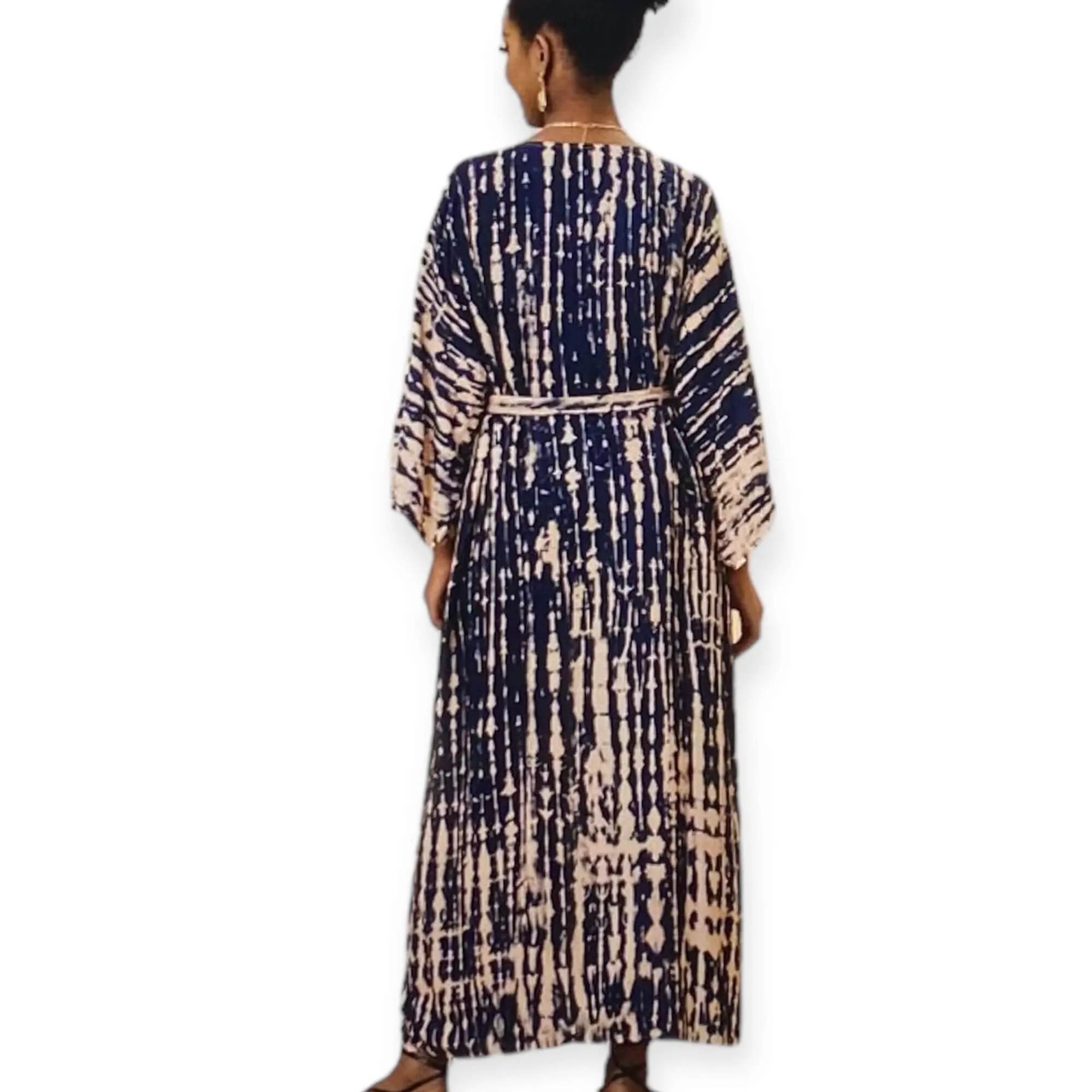 Black Bisque Floor Length Kimono Robe