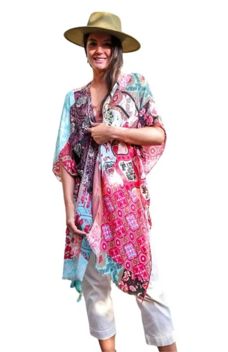 Boho Floral Patchwork Kimono