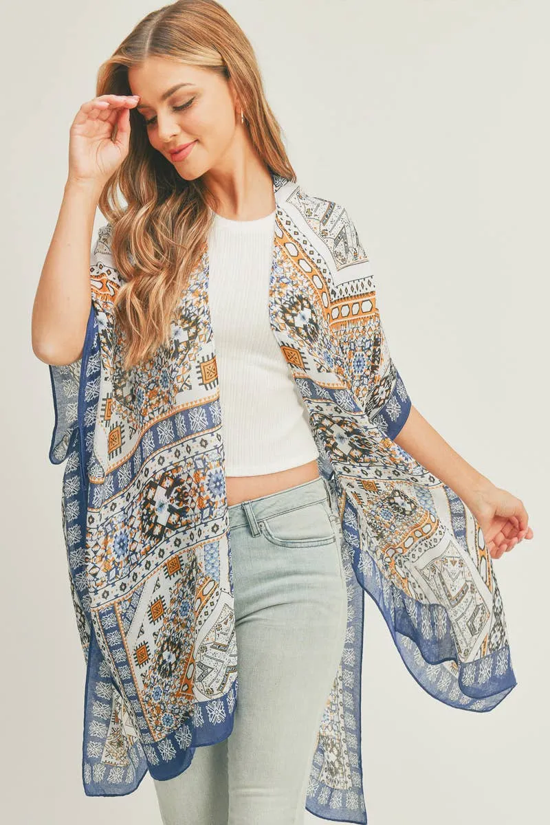 Boho Ornate Patchwork Lightweight Kimono Wrap