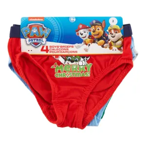 Boy's Licensed Christmas Paw Patrol Briefs, 4-Pack