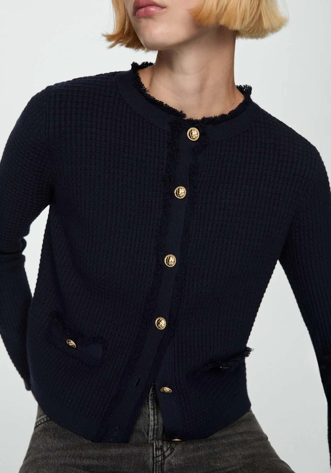 Button knit cardigan - Navy