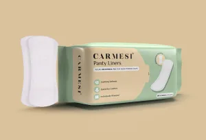 Carmesi Panty Liners | Cushiony Soft | Protect against Spotting & Light Discharge | End-To-End Sticking | Keep You Fresh & Dry All-Day Long | Non-Toxic & Unscented | 50 Pieces