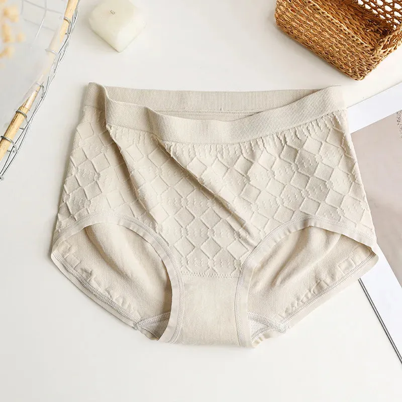 Casual Plaid Silk Crotch Seamless Panties | Women Japanese Soft Four Seasons |Young Girl Underwear