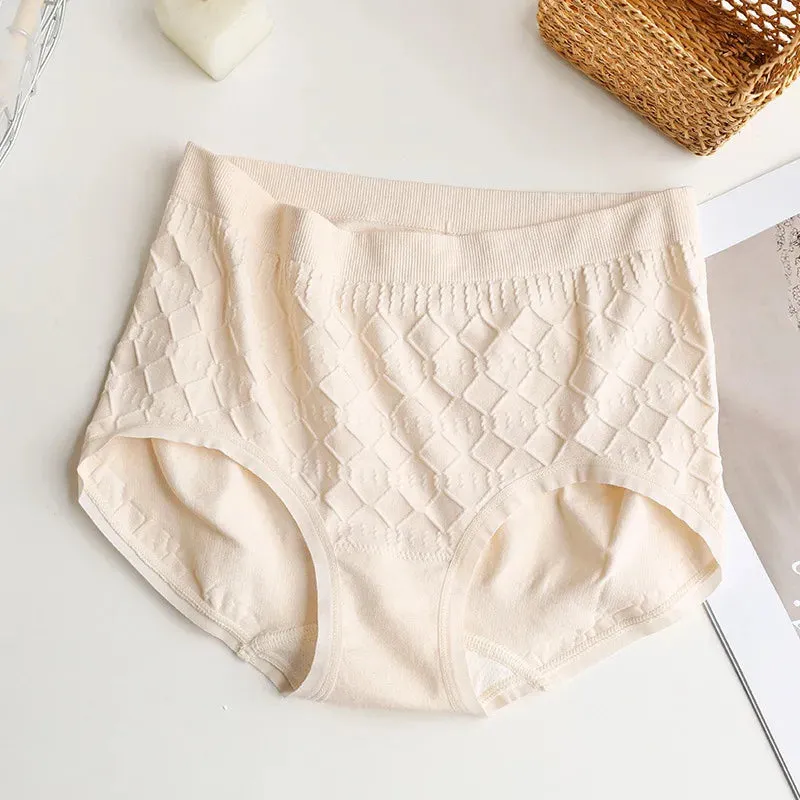 Casual Plaid Silk Crotch Seamless Panties | Women Japanese Soft Four Seasons |Young Girl Underwear