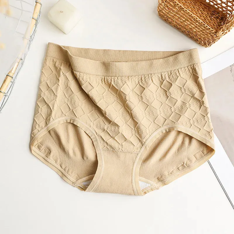 Casual Plaid Silk Crotch Seamless Panties | Women Japanese Soft Four Seasons |Young Girl Underwear