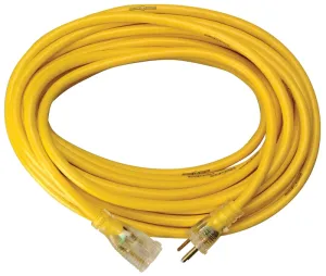 CCI 2805 Extension Cord, 10 AWG Cable, 50 ft L, 15 A, 125 V, Yellow :EA: QUANTITY: 1