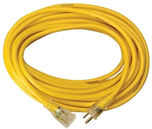 CCI 2885 Extension Cord, 12 AWG Cable, 100 ft L, 15 A, 125 V, Yellow :EA: QUANTITY: 1