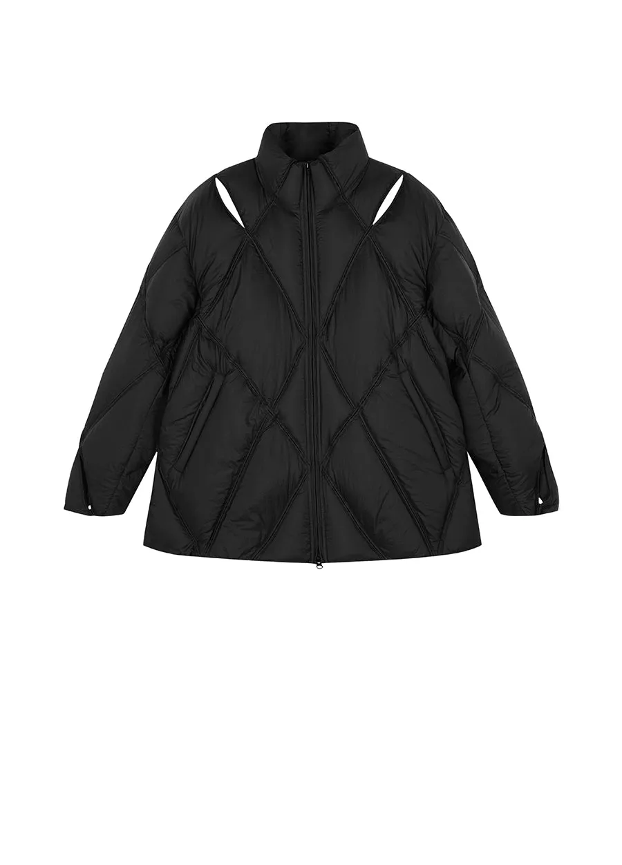 Coat / JNBY Cut-out Lozenge Pattern Down Coat