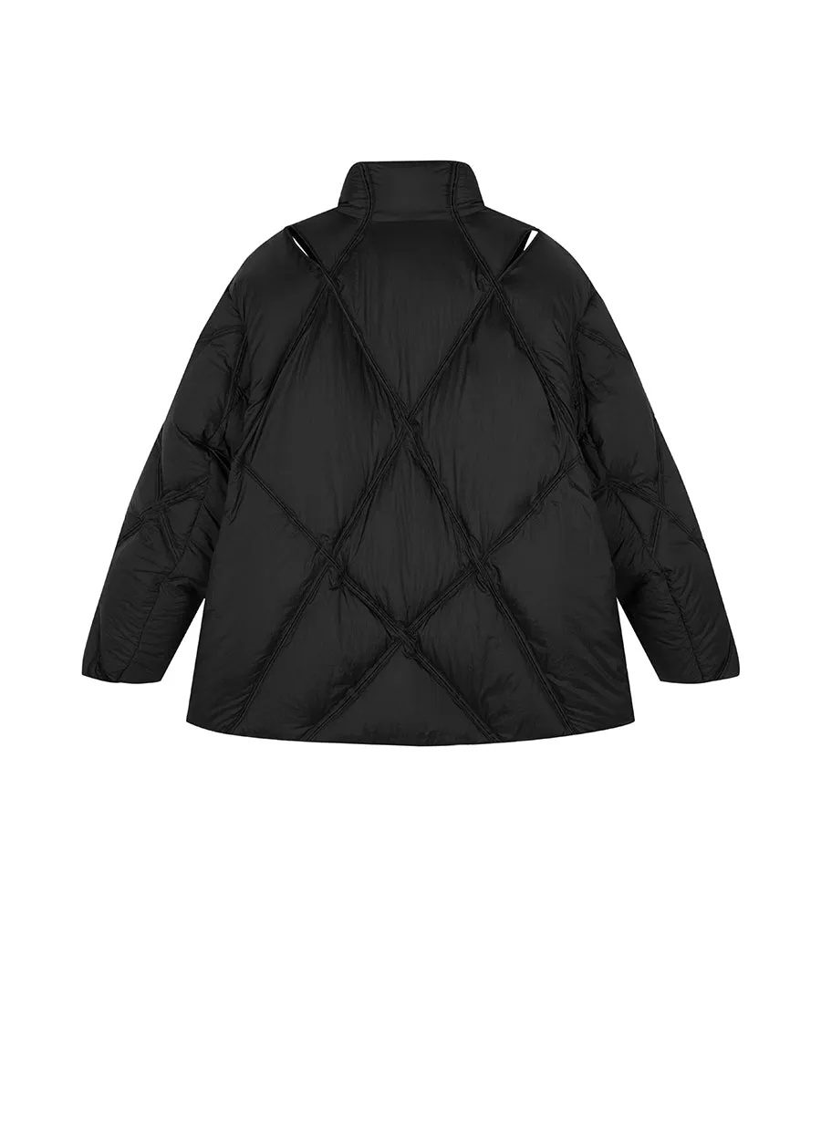 Coat / JNBY Cut-out Lozenge Pattern Down Coat