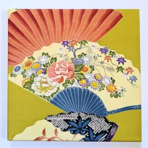 Colourful Japanese fans wall art