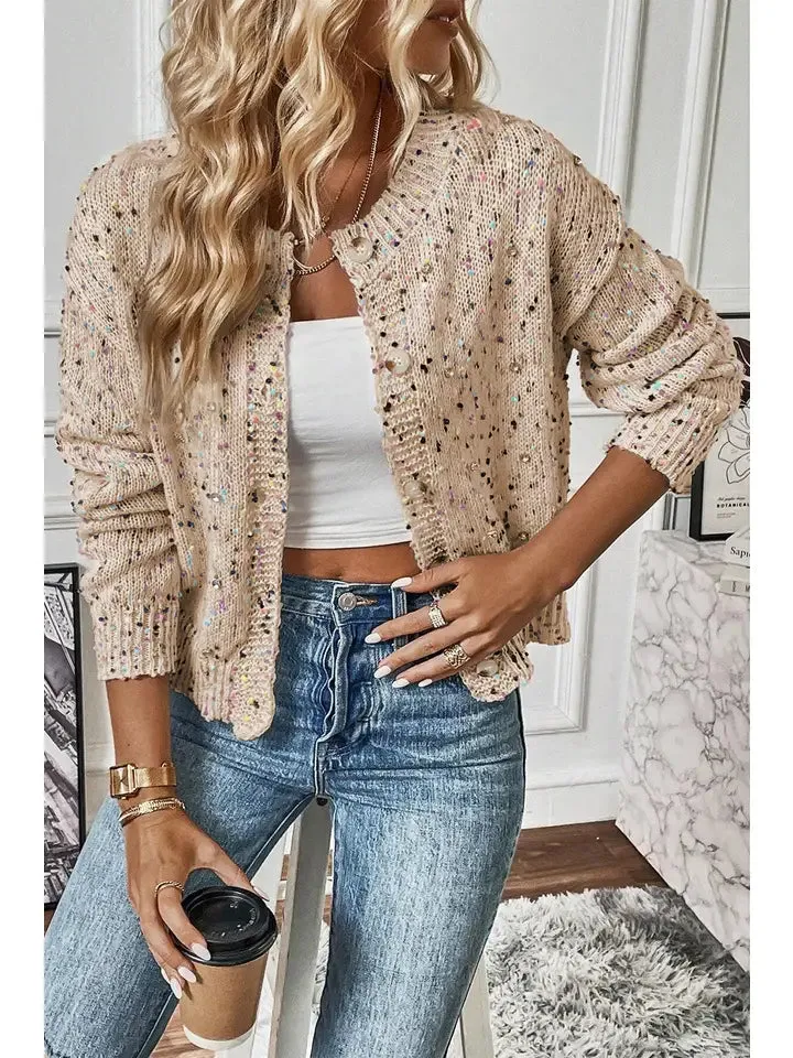 Confetti Button Sweater Cardigan