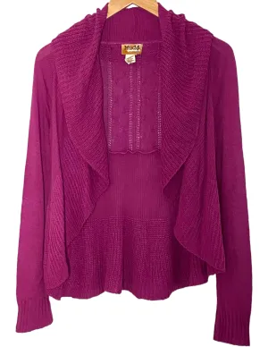 Cool Winter Plum Open Cardigan Sweater