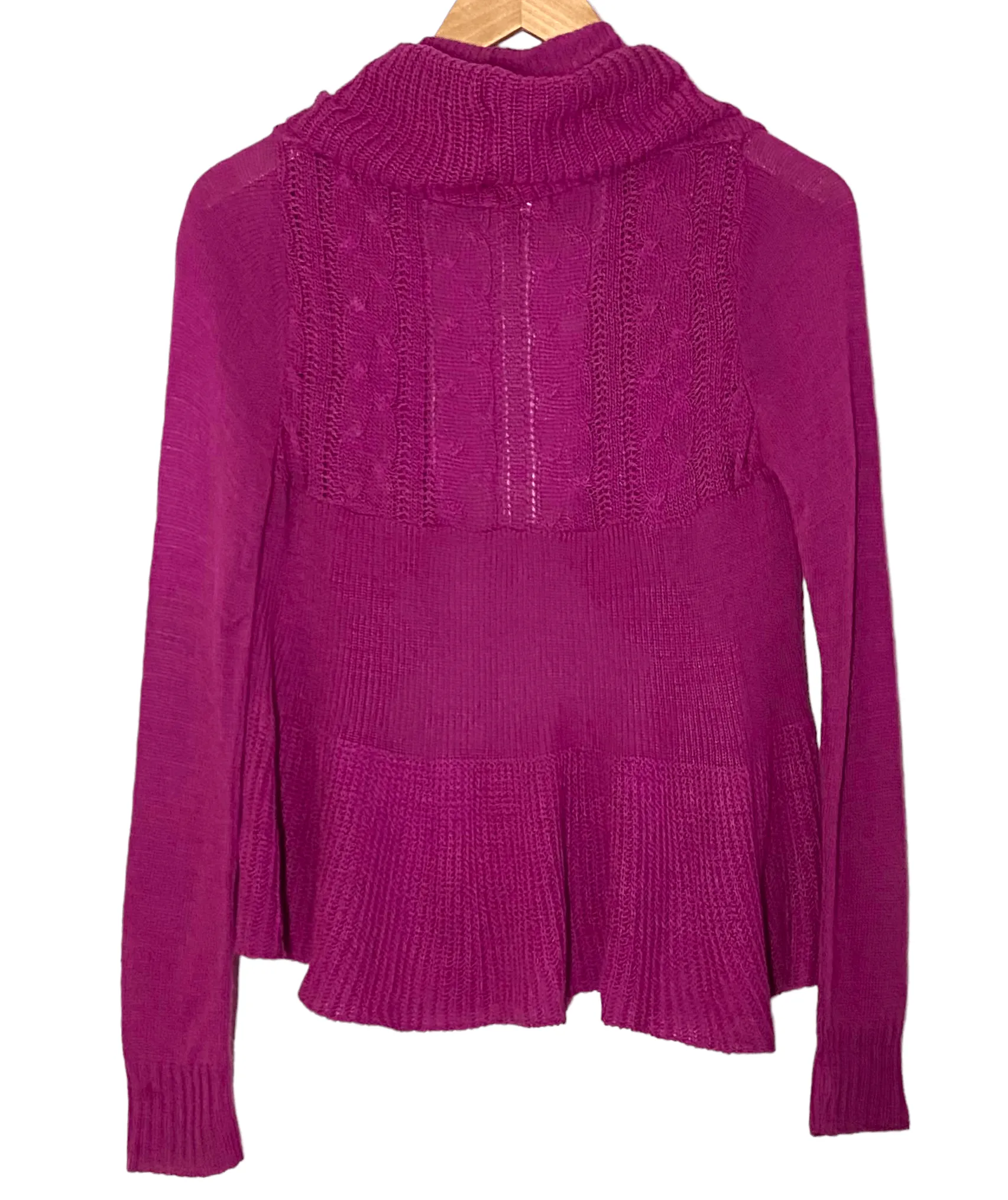 Cool Winter Plum Open Cardigan Sweater