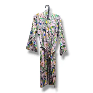 Cotton Hand Printed Kimono Robe Kingfisher