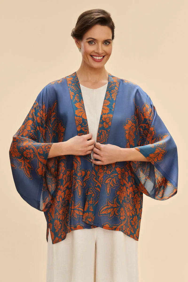 Denim Tapestry Kimono Jacket