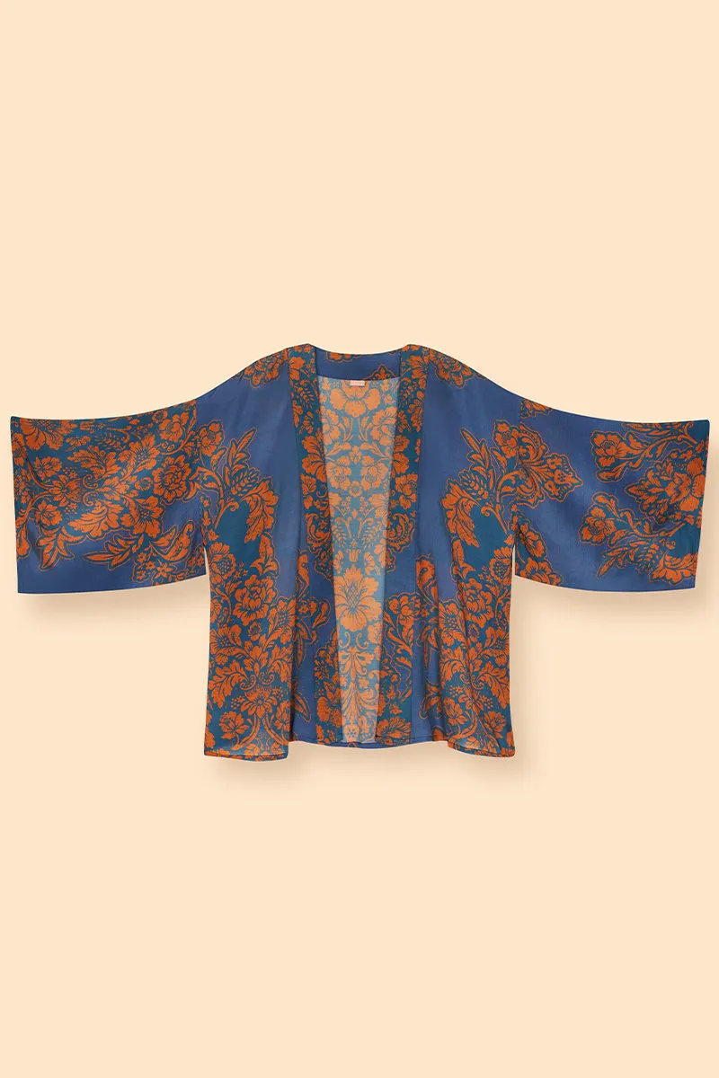 Denim Tapestry Kimono Jacket