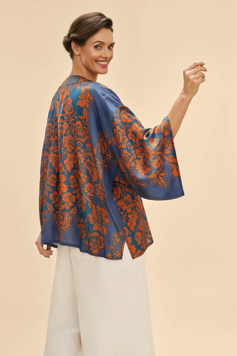 Denim Tapestry Kimono Jacket