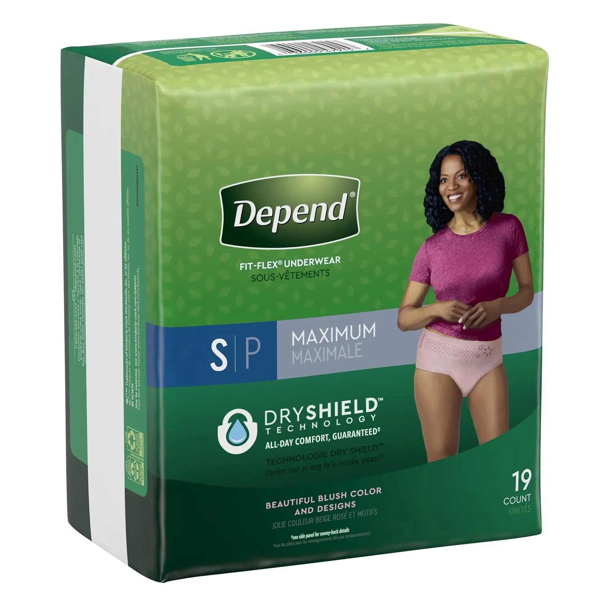 Depend FIT-FLEX Absorbent Underwear, Women's, Tan, Small, 24" to 30" Waist/Hip